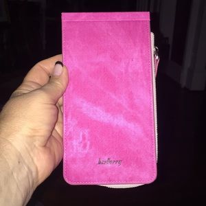 Baellerry Pink zip and knobs card Holder Wallet